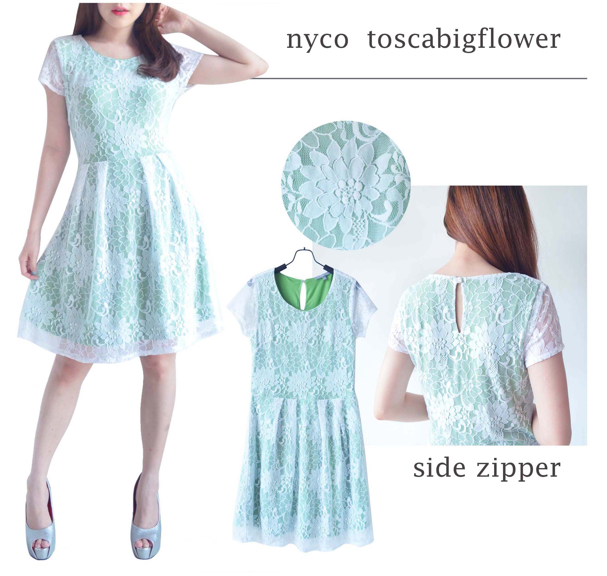 Buy Women drap dress dress wanita terbaru dress wanita best seller nyco lace dress bahan stretch lace cotton elastene tebal and halus side zipper back zipper Premium quality elastene 10cm
