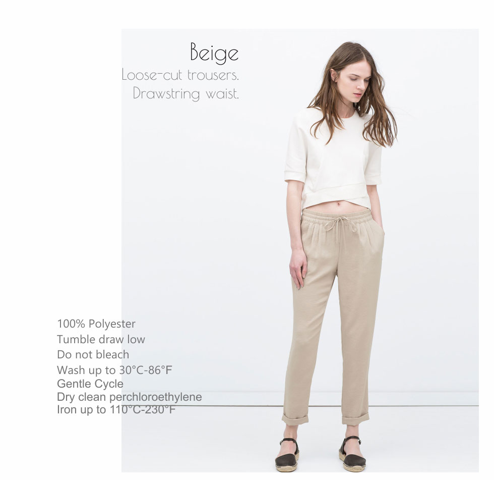 cut trousers drawstring waist celana panjang santai pinggang karet 100 polyester cut trousers drawstring waist celana panjang santai pinggang karet 100 polyester