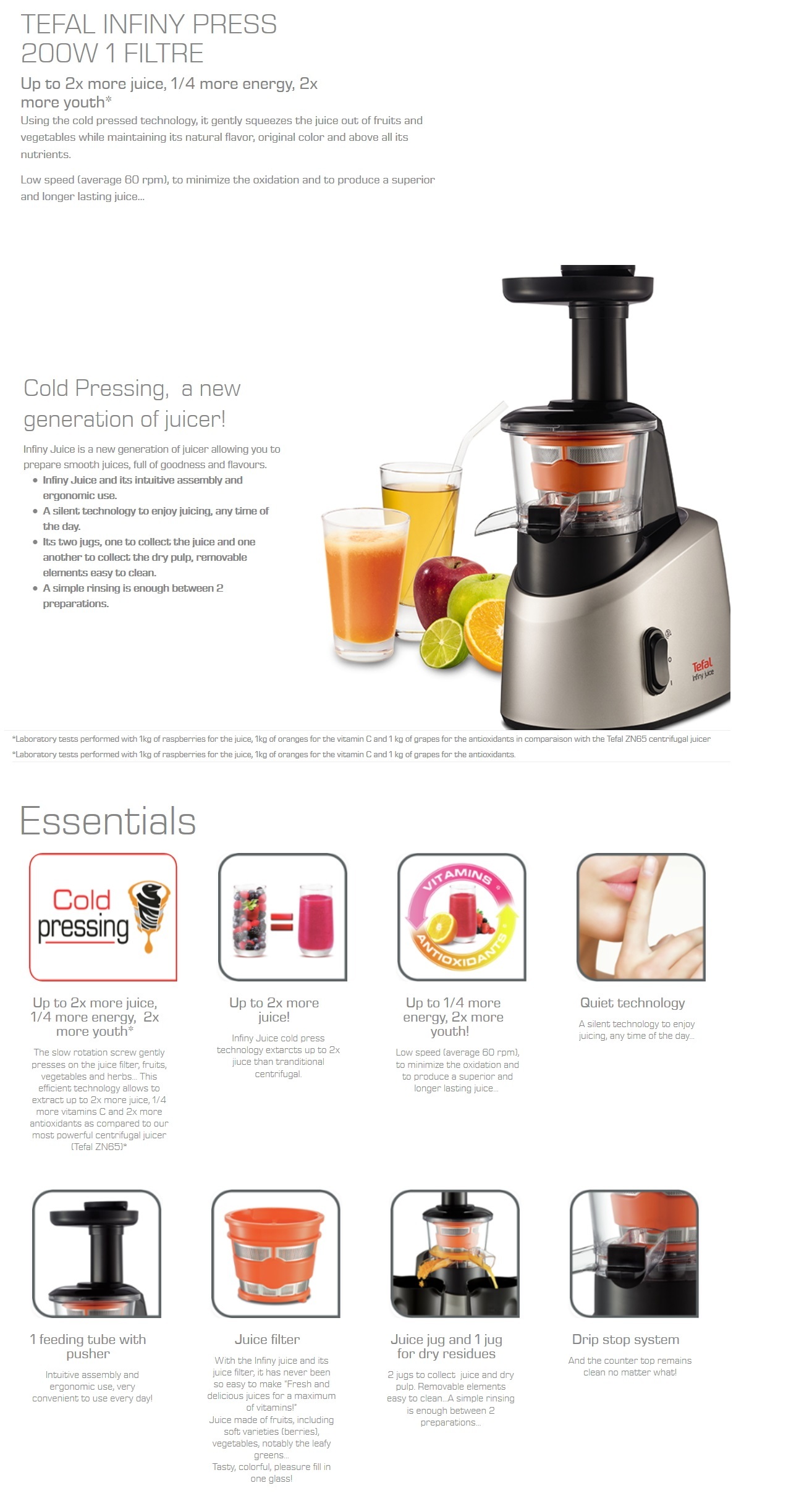 Tefal ZC255B Infiny Slow Juicer Lazada Singapore