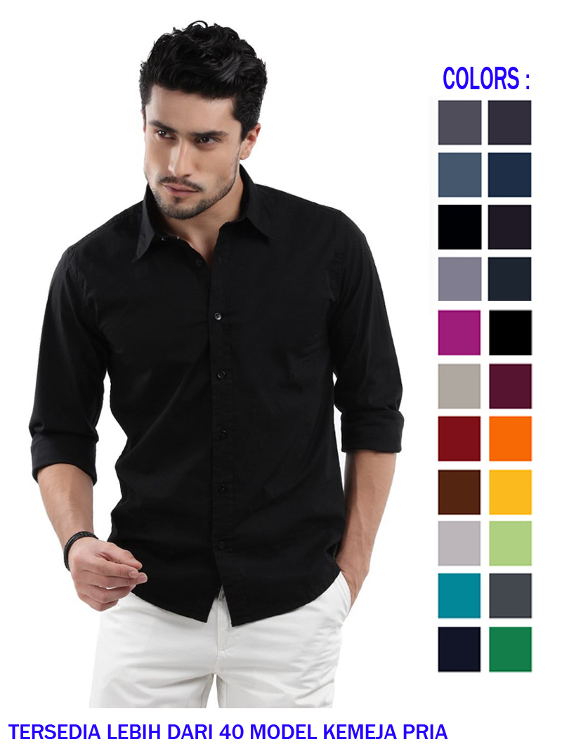 buy kemeja polos panjang slim fit pria banyak warna dan buy kemeja polos panjang slim fit pria banyak warna dan