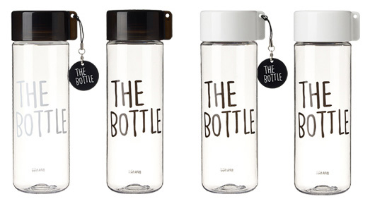 THE BOTTLE Transparent Bucket Pail Water Bottle BPA Free White