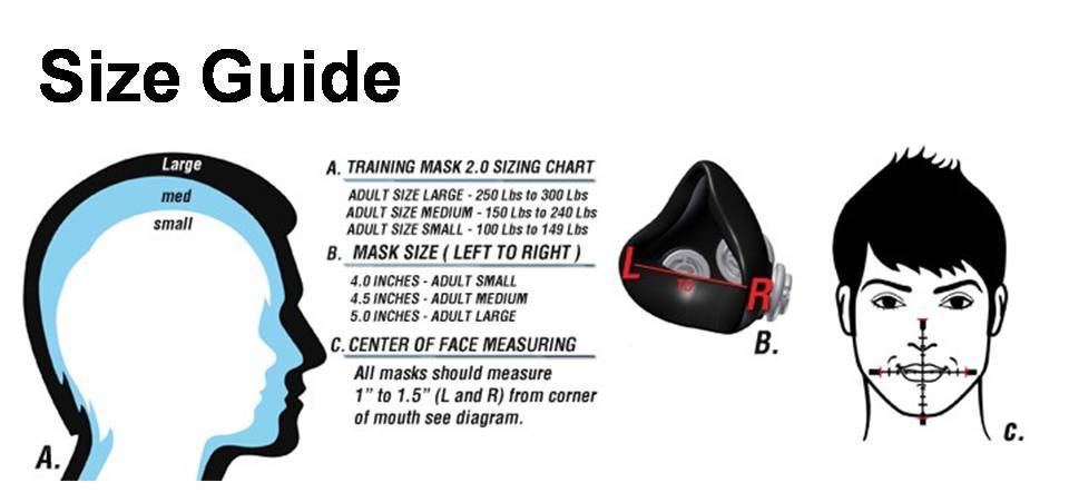 buy elevation training mask 2 0 s m l size deals for only s 49 9 training mask sizing chart