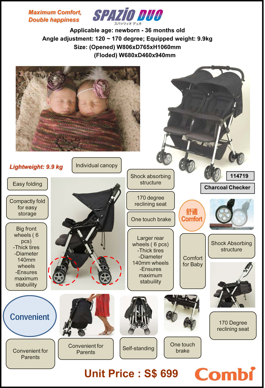 combi spazio duo stroller