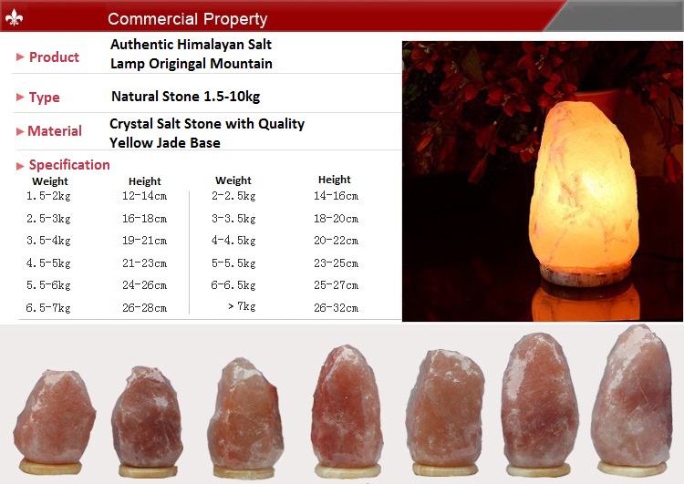 Himalayan Salt Lamp 6-7Kg with Dimmer Switch and Marble Base / Air Purifier / Natural Ionizer ...